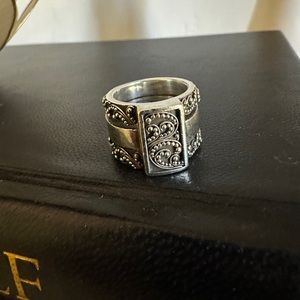 Lois Hill Cut Out Silver Scroll Design Ring